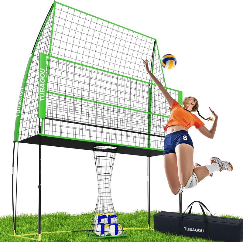TUBAGOU 2025 Upgraded Volleyball Training Equipment Net Volleyball Spike Trainer for Indoor and Outdoor Volleyball Practice Net Station, Perfect for Team or Solo Training, Home Volleyball Net - Image 1